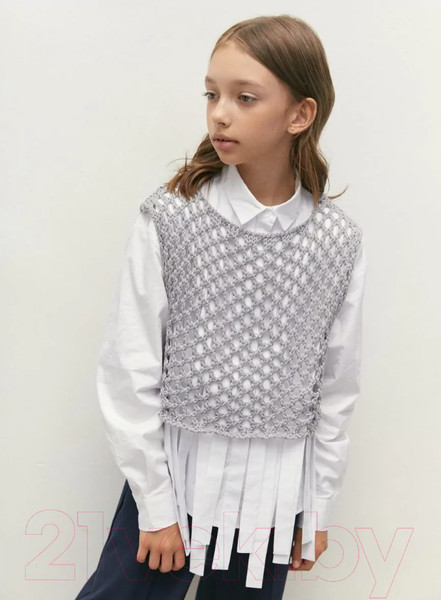 Изображение товара Жилет детский Amarobaby Mesh / AB-OD24-KNIT10M/11-128 (серый, р.128)