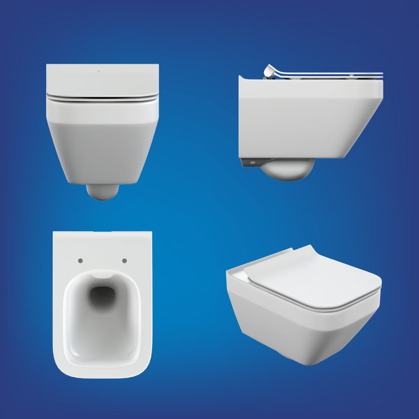 Изображение товара Унитаз подвесной с инсталляцией Cersanit Crea CO DPL EO Slim + Link PRO / 64443 (с кнопкой Twins хром глянцевый)