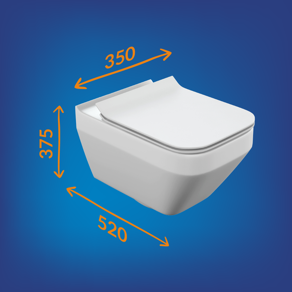 Изображение товара Унитаз подвесной с инсталляцией Cersanit Crea CO DPL EO Slim + Link PRO / 64443 (с кнопкой Twins хром глянцевый)
