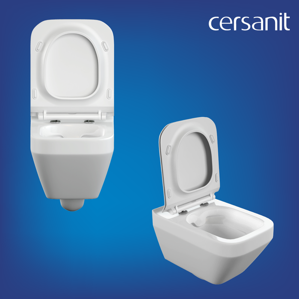 Изображение товара Унитаз подвесной с инсталляцией Cersanit Crea CO DPL EO Slim + Link PRO / 64443 (с кнопкой Twins хром глянцевый)