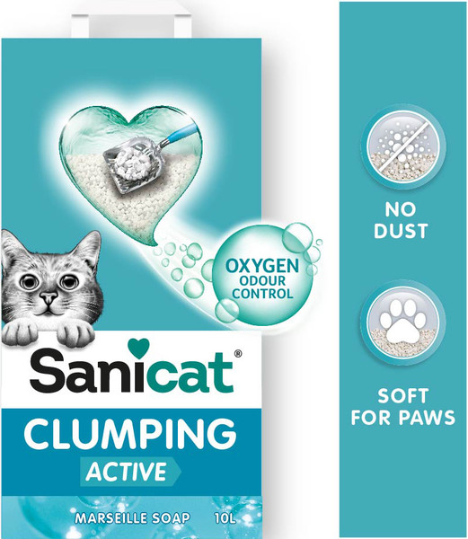 Изображение товара Наполнитель для туалета Sanicat Clumping White Active (10л)