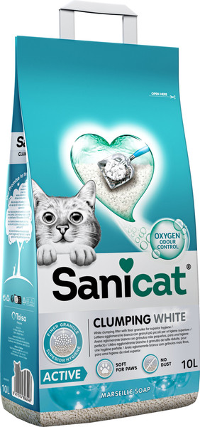 Изображение товара Наполнитель для туалета Sanicat Clumping White Active (10л)