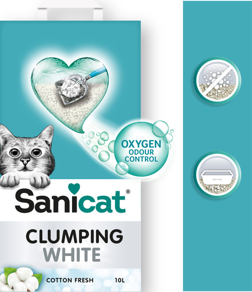Изображение товара Наполнитель для туалета Sanicat Clumping White Cotton Fresh (10л)