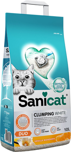 Изображение товара Наполнитель для туалета Sanicat Clumping White Duo (10л)