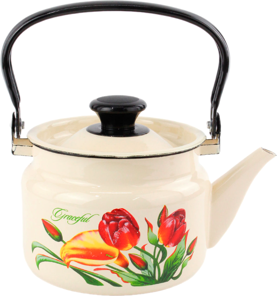 Изображение товара Чайник КМЗ 42704-082/6-У4 с рисунком (слоновая кость)