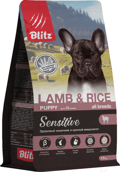 Изображение товара Сухой корм для собак Blitz Pets Puppy Lamb & Rice / 4215 (1.8кг)