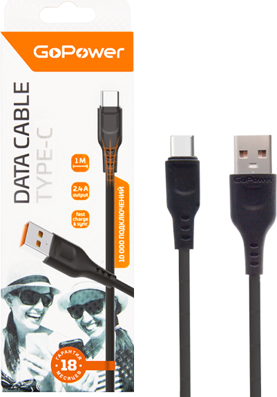 Изображение товара Кабель GoPower GP01T / 00-00018566 (1м, черный)