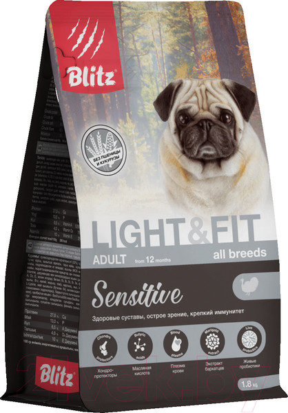 Изображение товара Сухой корм для собак Blitz Pets Adult Light & Fit / 4218 (1.8кг)