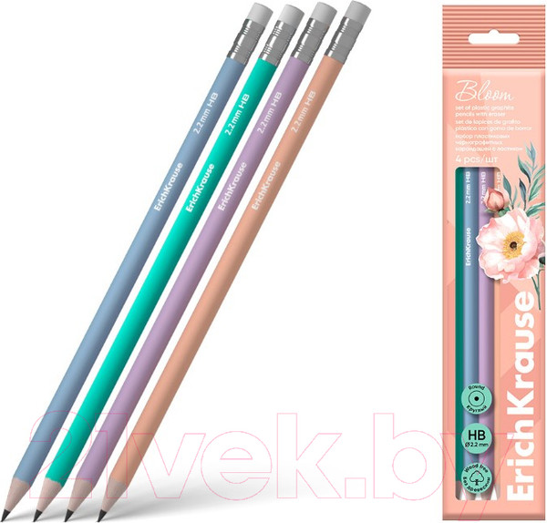 Изображение товара Набор простых карандашей Erich Krause Pastel Bloom / 60705