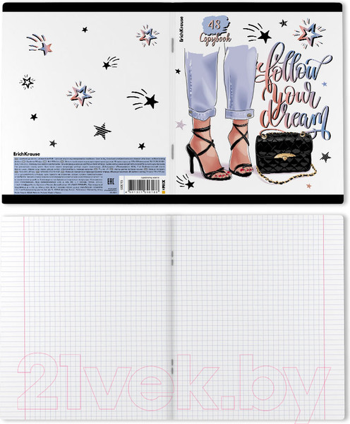 Изображение товара Тетрадь Erich Krause Fashion Girl / 60618 (48л, клетка)