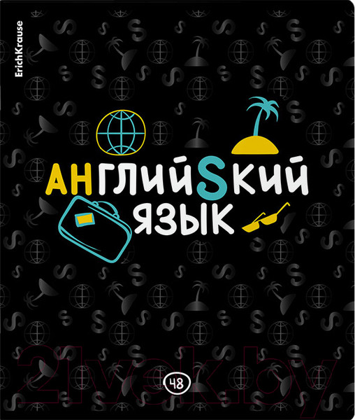 Изображение товара Тетрадь предметная Erich Krause Inscription Английский язык / 60668 (48л, клетка)