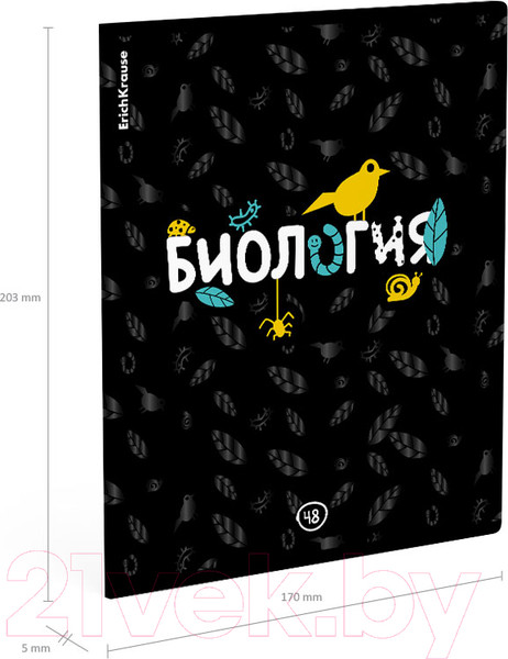 Изображение товара Тетрадь предметная Erich Krause Inscription Биология / 60664 (48л, клетка)