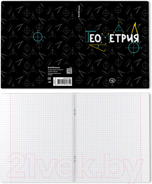 Изображение товара Тетрадь предметная Erich Krause Inscription Геометрия / 60661 (48л, клетка)