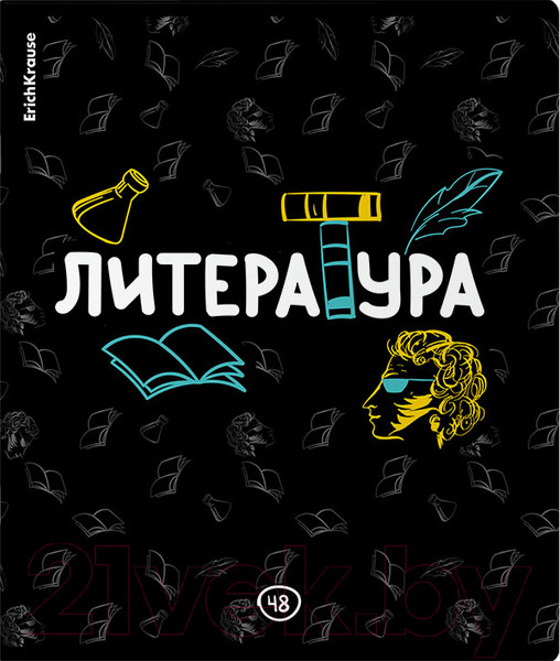 Изображение товара Тетрадь предметная Erich Krause Inscription Литература / 60659 (48л, линейка)