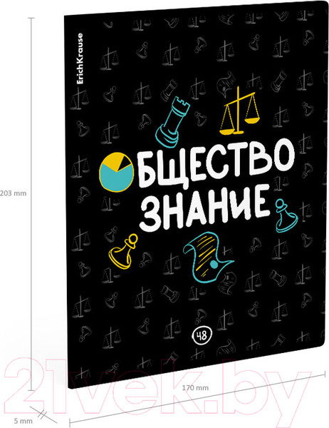 Изображение товара Тетрадь предметная Erich Krause Inscription Обществознание / 60667 (48л, клетка)