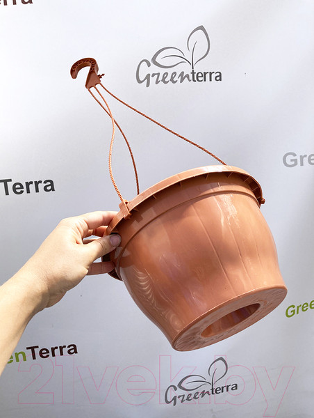 Изображение товара Набор вазонов GreenTerra С подвесом 23/14см 3.7л (5шт, терракотовый)