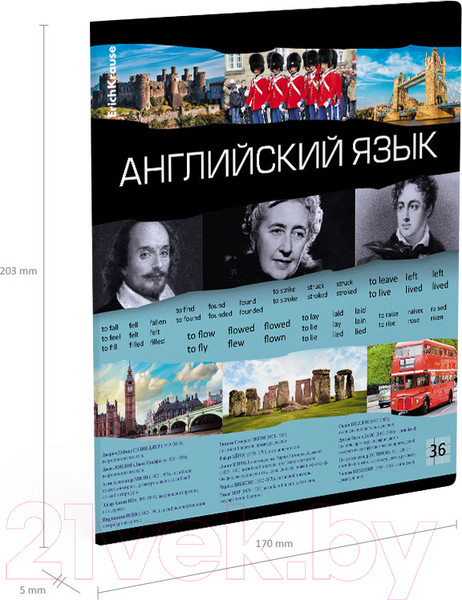 Изображение товара Тетрадь предметная Erich Krause Timeline Английский язык / 60656 (36л, клетка)