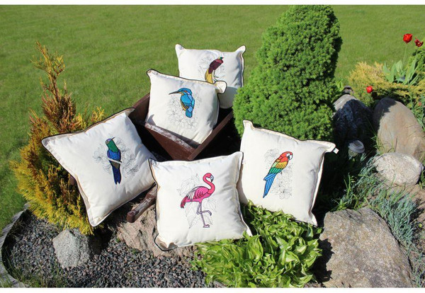 Изображение товара Подушка декоративная MATEX Фламинго / 29-113 (белый/розовый)