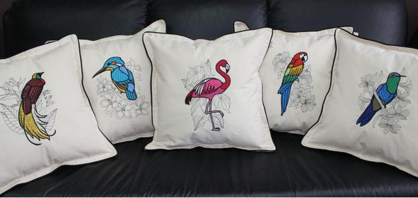 Изображение товара Подушка декоративная MATEX Фламинго / 29-113 (белый/розовый)