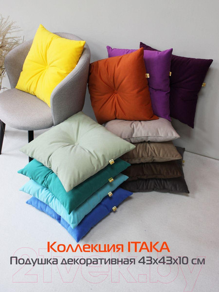 Изображение товара Подушка декоративная MATEX Itaka Line / 60-666 (светло-синий)