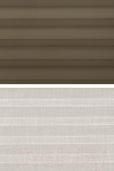 Изображение товара Штора-плиссе Delfa Basic Uni СПШ-3128/3504 Plain Transparent (34x160, тауп/белый)