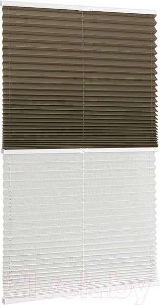 Изображение товара Штора-плиссе Delfa Basic Uni СПШ-3128/3504 Plain Transparent (62x160, тауп/белый)