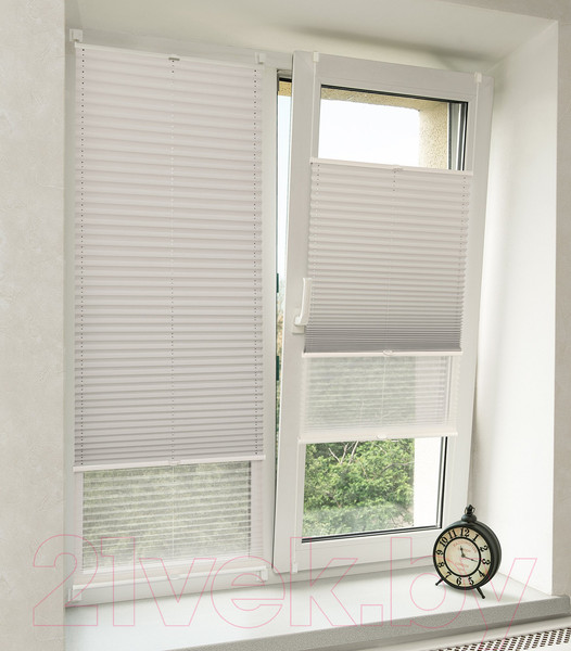 Изображение товара Штора-плиссе Delfa Basic Blo СПШ-37102/3504 Plain Transparent (34x160, белый/белый)