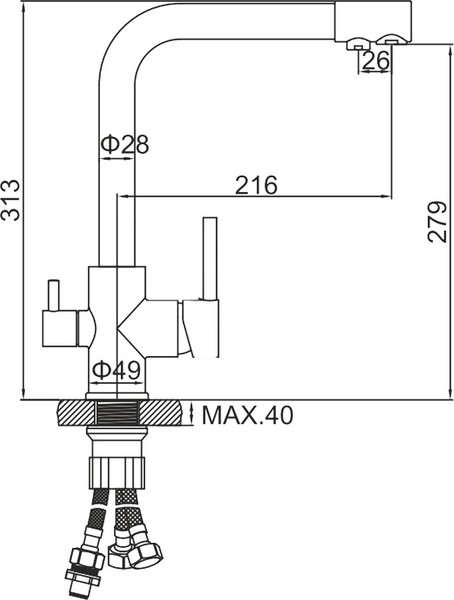 Изображение товара Смеситель Ledeme L4055A-3