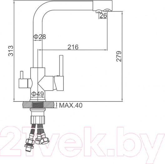 Изображение товара Смеситель Ledeme L4055D-3