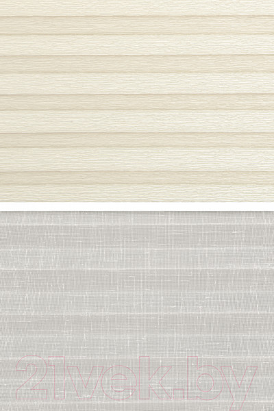 Изображение товара Штора-плиссе Delfa Walnut СПШ-3402/3504 Plain Transparent (34x160, кремовый/белый)