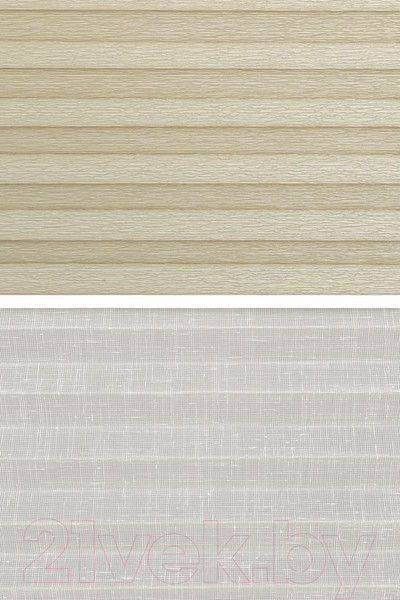 Изображение товара Штора-плиссе Delfa Walnut СПШ-3405/3504 Plain Transparent (34x160, бежевый/белый)