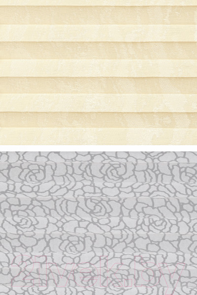 Изображение товара Штора-плиссе Delfa Mirror СПШ-3901/3504 Plain Transparent (52x160, кремовый/белый)