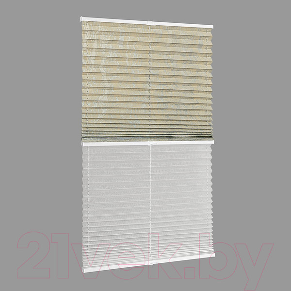 Изображение товара Штора-плиссе Delfa Mirror СПШ-3903/3504 Plain Transparent (52x160, серый/белый)