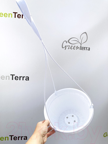 Изображение товара Набор вазонов GreenTerra С подвесом 23/14см 3.7л (5шт, белый)
