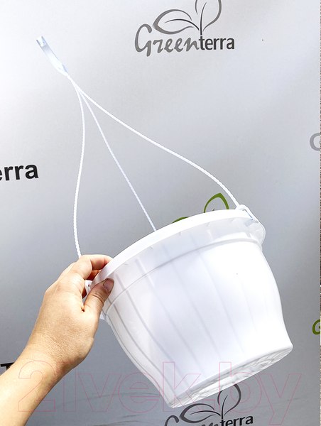 Изображение товара Набор вазонов GreenTerra С подвесом 23/14см 3.7л (5шт, белый)