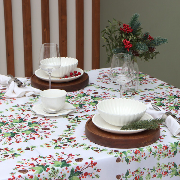Изображение товара Скатерть Доляна Хвойный узор 145x260 / 9580633