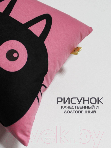 Изображение товара Подушка декоративная MATEX Meow. Chubby / 62-042 (светло-розовый/черный)