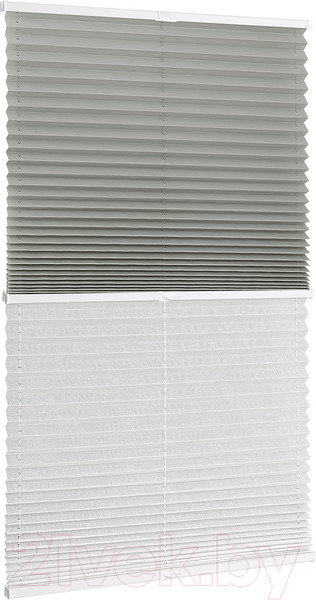 Изображение товара Штора-плиссе Delfa Basic Uni СПШ-3111/3504 Plain Transparent (62x160, серый/белый)