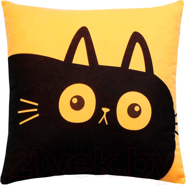 Изображение товара Подушка декоративная MATEX Meow. Chubby / 62-103 (абрикосовый/черный)