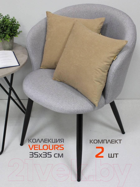 Изображение товара Комплект подушек декоративных MATEX Velours / 49-784 (2шт, кофейный)