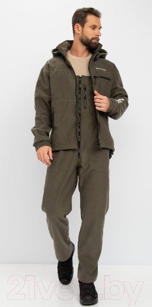 Изображение товара Костюм для охоты и рыбалки Huntsman Никс Люкс -5°C Alova Windblock Хаки (р-р 60-62/170-176)