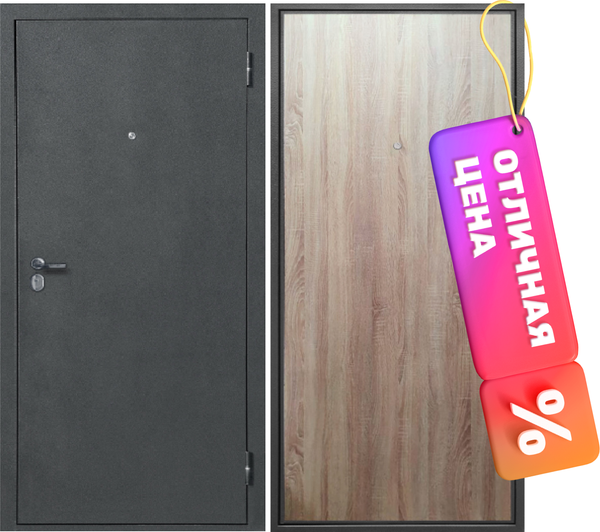 Изображение товара Входная дверь Guard 96x205 правая (антик серебристый/дуб сонома)