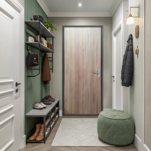 Изображение товара Входная дверь Guard 96x205 правая (антик серебристый/дуб сонома)