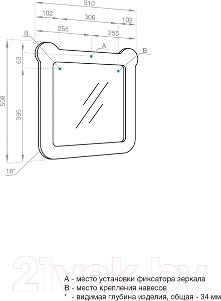 Изображение товара Зеркало Акватон Каспер Мишка (1A283402CR0E0)