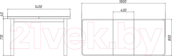 Изображение товара Обеденный стол Белдревизделие Бертран 140-180x80x75 дубовый (венге)