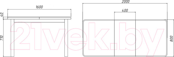 Изображение товара Обеденный стол Белдревизделие Бертран 160-200x80x75 дубовый (венге)