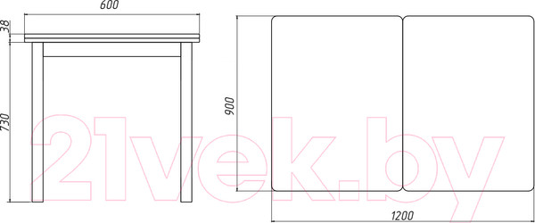 Изображение товара Обеденный стол Белдревизделие Вильфор 90x60-120x75 дубовый (белый)
