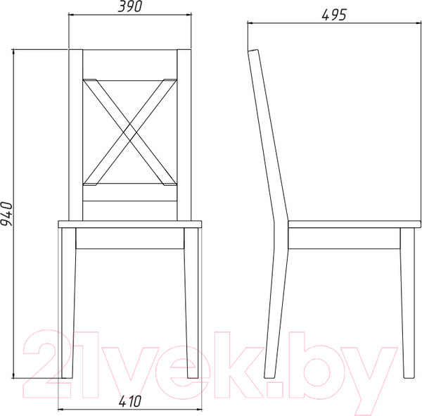 Изображение товара Стул Белдревизделие Моррель ДМ-10 49.5x41x94 дубовый (белый/Р 43)