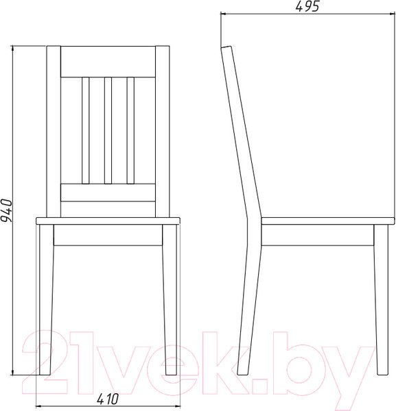 Изображение товара Стул Белдревизделие Альбер ДМ-3 49.5x41x94 дубовый (Е 50)