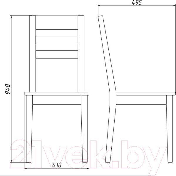 Изображение товара Стул Белдревизделие Фернан ДМ-2 49.5x41x94 дубовый (белый)